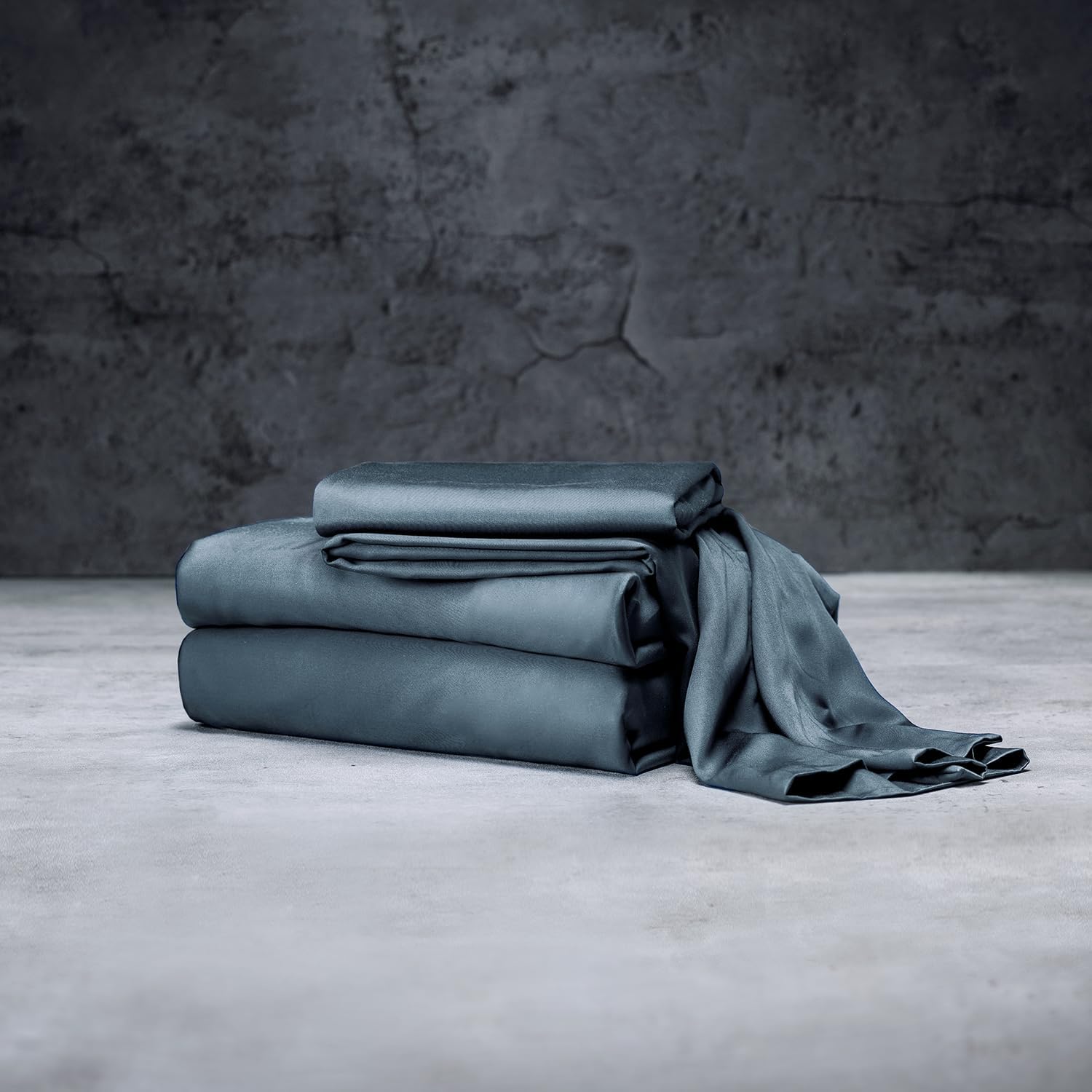 LUXOME Luxury Sheet Set | 100% Rayon (Viscose) from Bamboo | Twin Size - Ocean | Deep Pockets | 3-Piece Set (Fitted, Flat, Pillowcase)