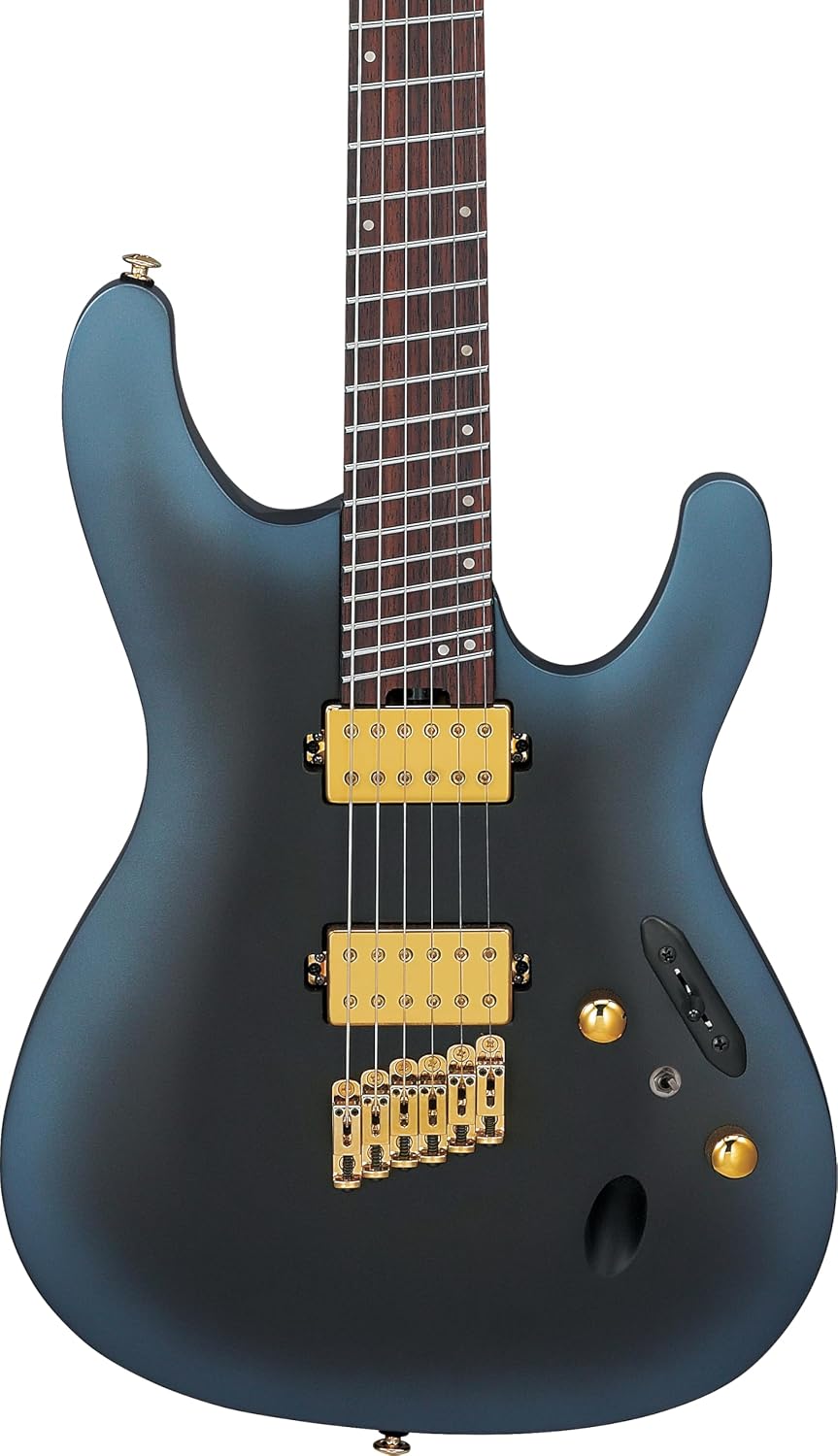 Ibanez SML721 Axe Design Lab Multi-Scale 6-String Right-Handed Electric Guitar with Nyatoh Body and Rosewood Fingerboard (Midnight Arctic Ocean Matte)