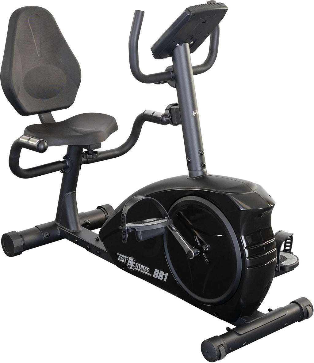 Body-Solid Best Fitness (BFRB1B) Recumbent Exercise Bike for Home - Indoor Workout Stationary Bike with LCD Display & Adjustable Magnetic Resistance, Black