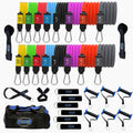 Bodylastics Patented Basic Series Resistance Band Set - Resistance Bands with Snap Reduction Tech, 2 Handles, 2 Ankle Straps, 1 Door Anchor & 1 Carry Bag