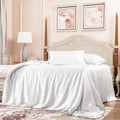 PROMEED 100% Mulberry Silk Duvet Cover Set 22 Momme, 3-Piece Grade 6A Natural Silk Bedding Set with Duvet Cover and Pillowcases for Twin Size Bed (White, Twin)