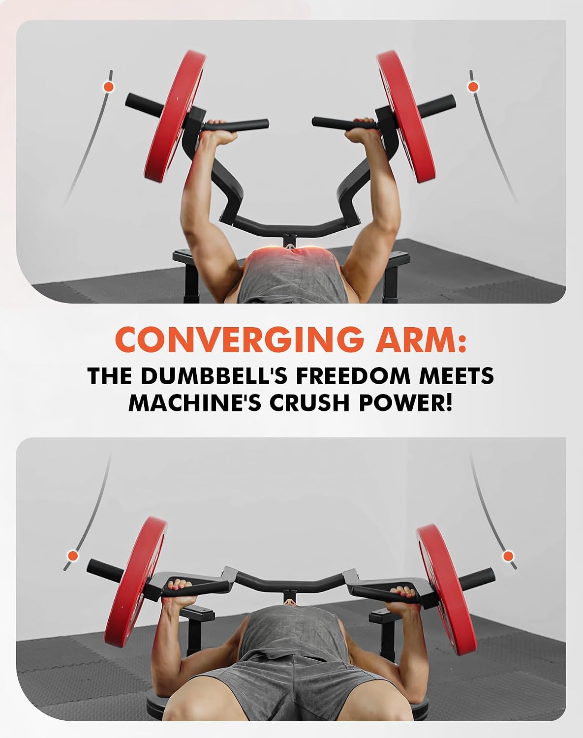 GMWD Chest Press Machine, 1200LBS Bench Press Machine with Independent Converging Arms, Adjustable Flat Incline Bench for Chest, AB Workouts, Shoulder Home Gym Equipment, V1