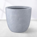 Kante 18 Inch Dia Round Concrete Planter, Indoor Outdoor Large Plant Pot with Drainage Hole and Rubber Plug for Home Patio Garden, Gray
