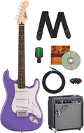Fender Squier Sonic Stratocaster - Ultraviolet Bundle with Frontman 10G Amp, Tuner, Strap, Cable, Picks, and Austin Bazaar Instructional DVD