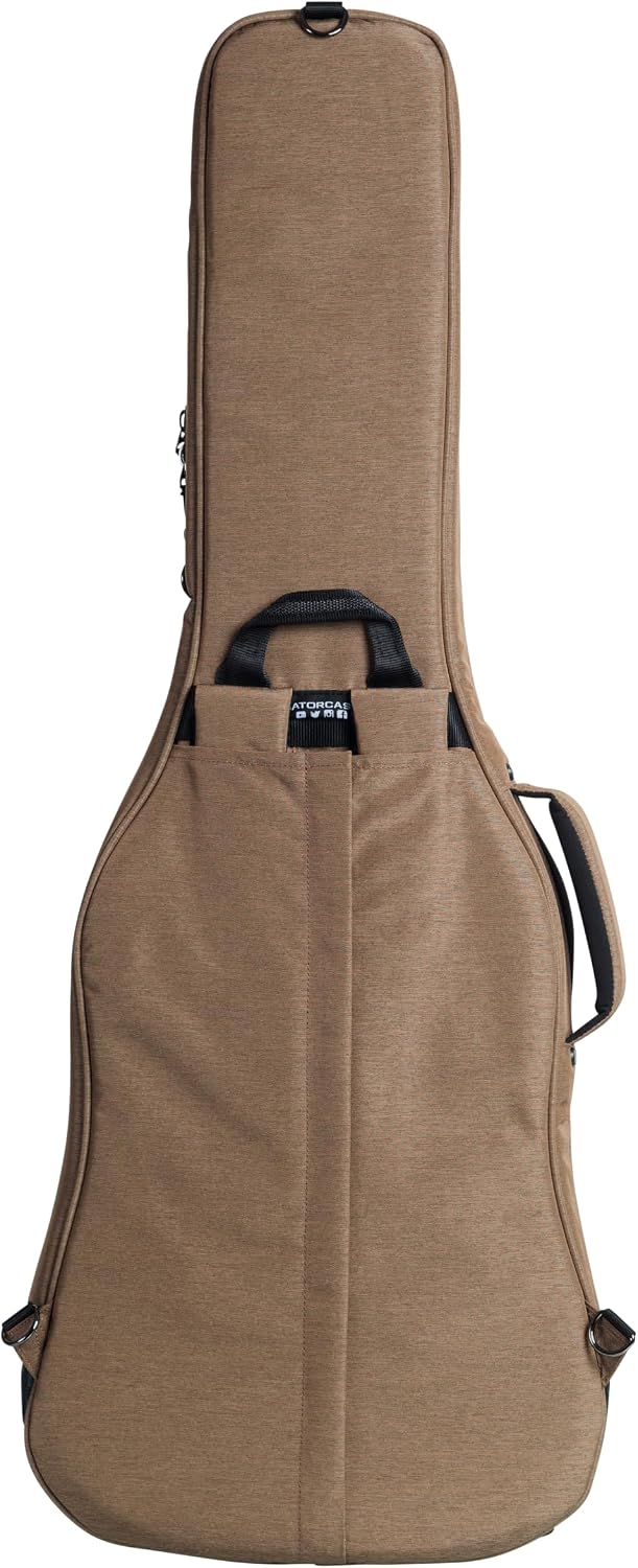 Gator Cases Transit Series Lightweight Electric Guitar Gig Bag with Back Pack Straps and Rubberized Base, Tan Exterior (GT-ELECTRIC-TAN)