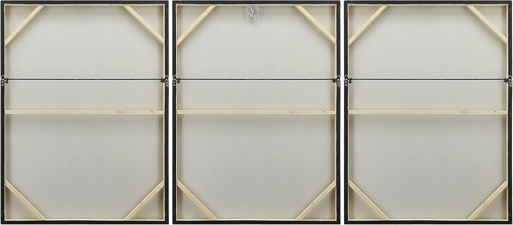 Empire Art Direct Abstract Wall Art Textured Hand Painted Canvas by Martin Edwards, Triptych, 40' x 30' each, Blizzard