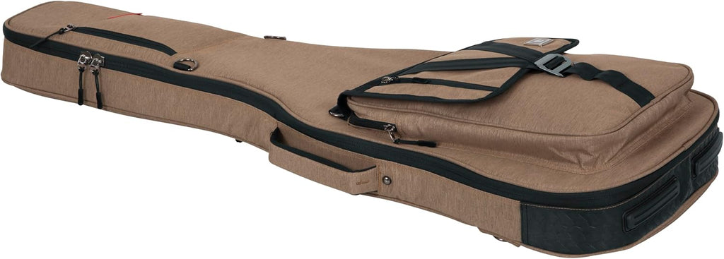 Gator Cases Transit Series Lightweight Electric Guitar Gig Bag with Back Pack Straps and Rubberized Base, Tan Exterior (GT-ELECTRIC-TAN)