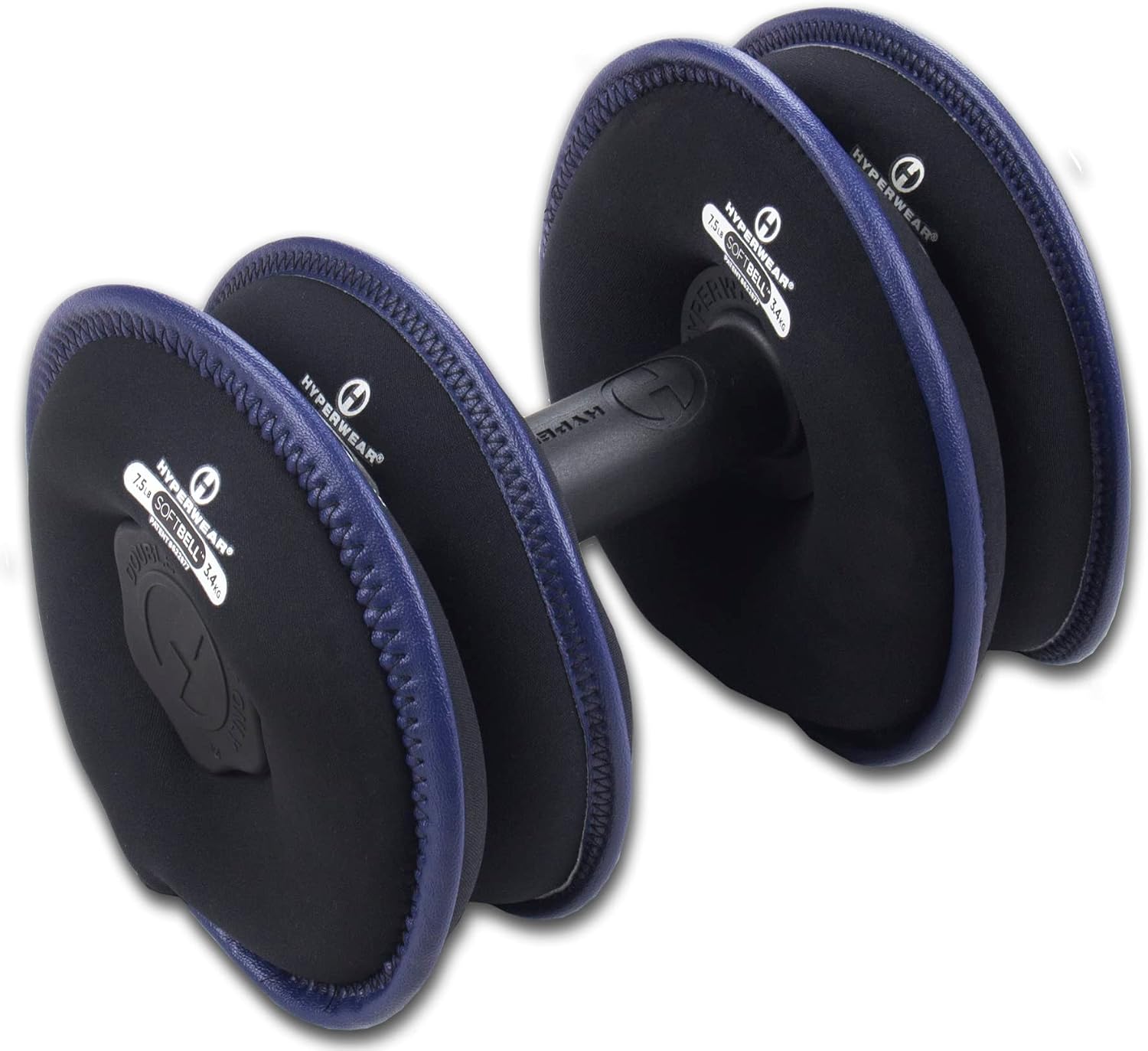 HYPERWEAR SoftBell Adjustable Dumbbells – Soft Neoprene Weight Plates with Easy-Grip Handle, Modular Dumbbell System for Home Gym, Strength & Functional Training (3-40 lbs)