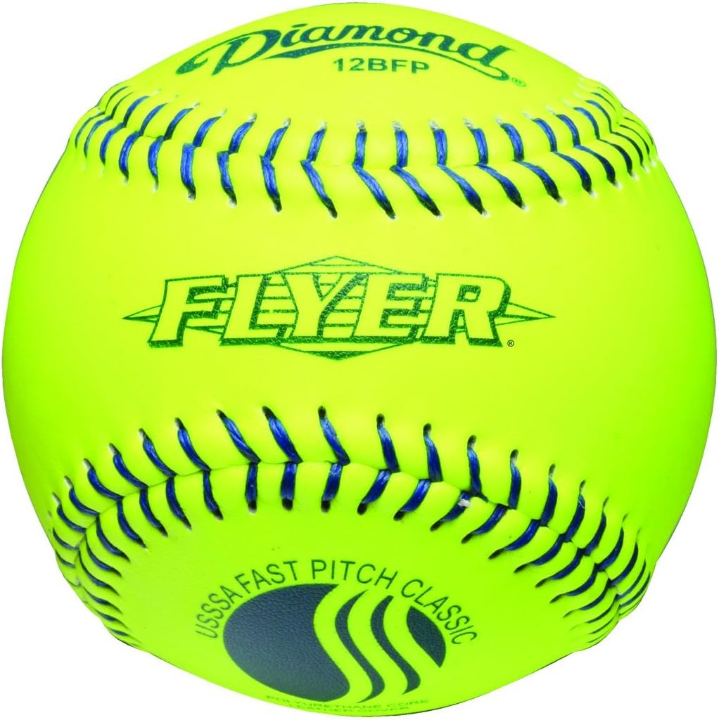Diamond 12-Inch Leather Cover Fastpitch Softball, USSSA Stamped, Dozen