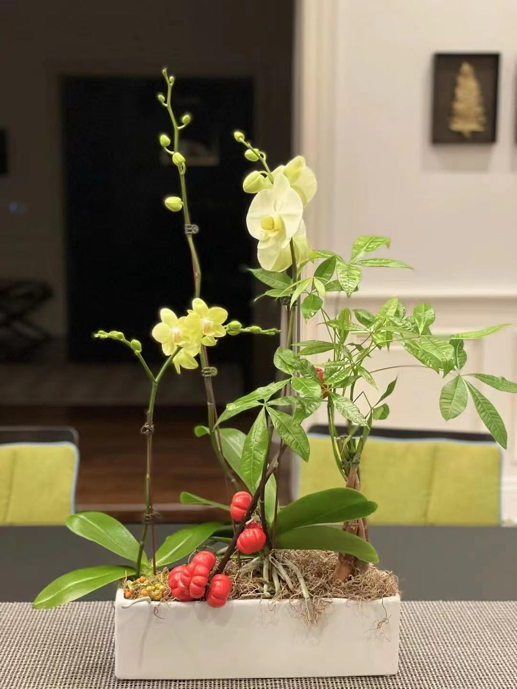 WGVI Long Rectangle Ceramic Planter Vase in White 12' x 4' x 4'H, Block Rectangular Terrarium Box Pot, Flower Arrangement, Table top Centerpiece, Home Decor Organization Storage Container, 6 Pcs.
