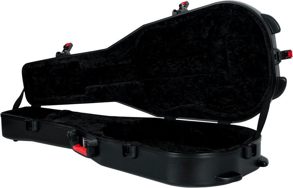 Gator Cases Molded Flight Case For Acoustic Dreadnought Guitars With TSA Approved Locking Latches, (GTSA-GTRDREAD)