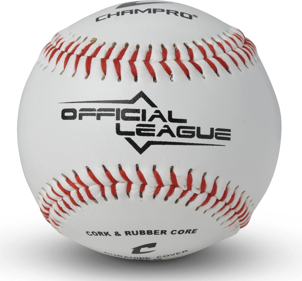 Champro CBB-90 Durahide Cover Baseballs - 36 Balls and one Rods Can Sleeve Included