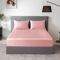 THXSILK 100% Mulberry Silk Fitted Sheet Set, 7A+ Silk 3 Pieces Bed Sheets, Breathable, Smooth, 16 Inch Deep Pocket Fitted Sheet, 2 Pillowcases - Charming Pink, Full