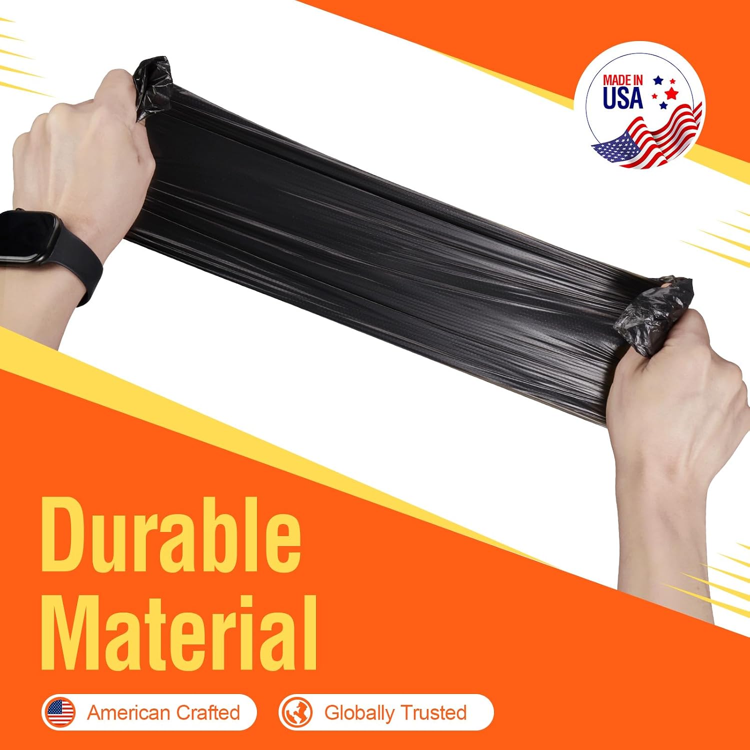 Delxo 30-33 Gallon Trash Bags, 1000 Count – 0.6 Mil Medium Duty Garbage Bags, Durable Plastic Bolsas para basura, Perforated Design– Made in USA for Kitchen, Yard, Office (Black)