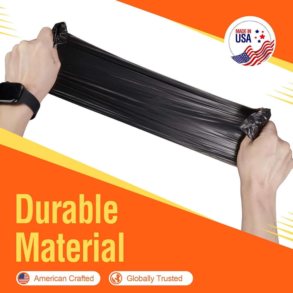 Delxo 30-33 Gallon Trash Bags, 21000 Count – 0.6 Mil Medium Duty Garbage Bags, Durable Plastic Bolsas para basura, Perforated Design– Made in USA for Kitchen, Yard, Office (Black)