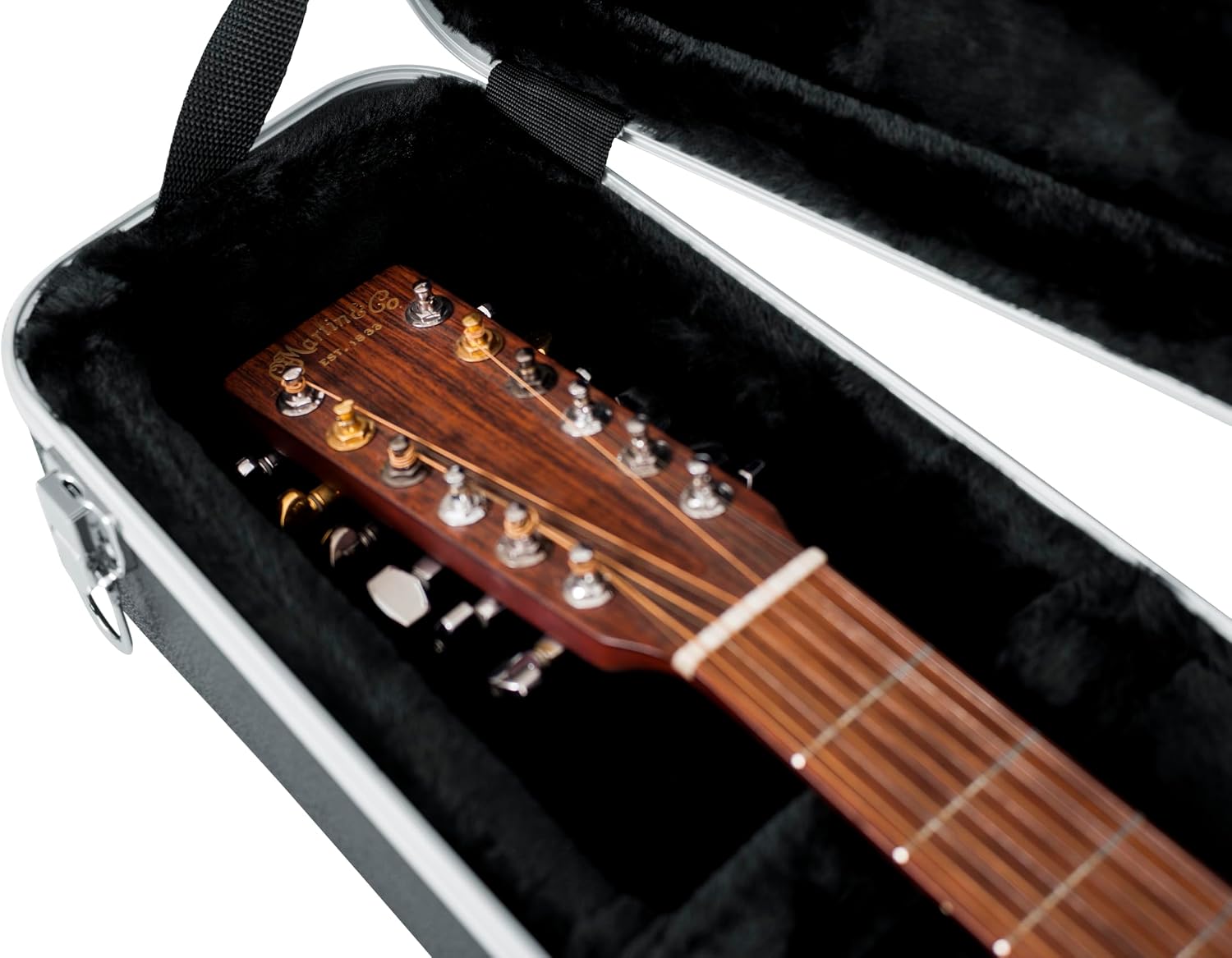 Gator Cases Deluxe ABS Molded Case for 12-String Acoustic Guitars, Fits Dreadnought Styled 12-String Acoustic Guitars (GC-DREAD-12)
