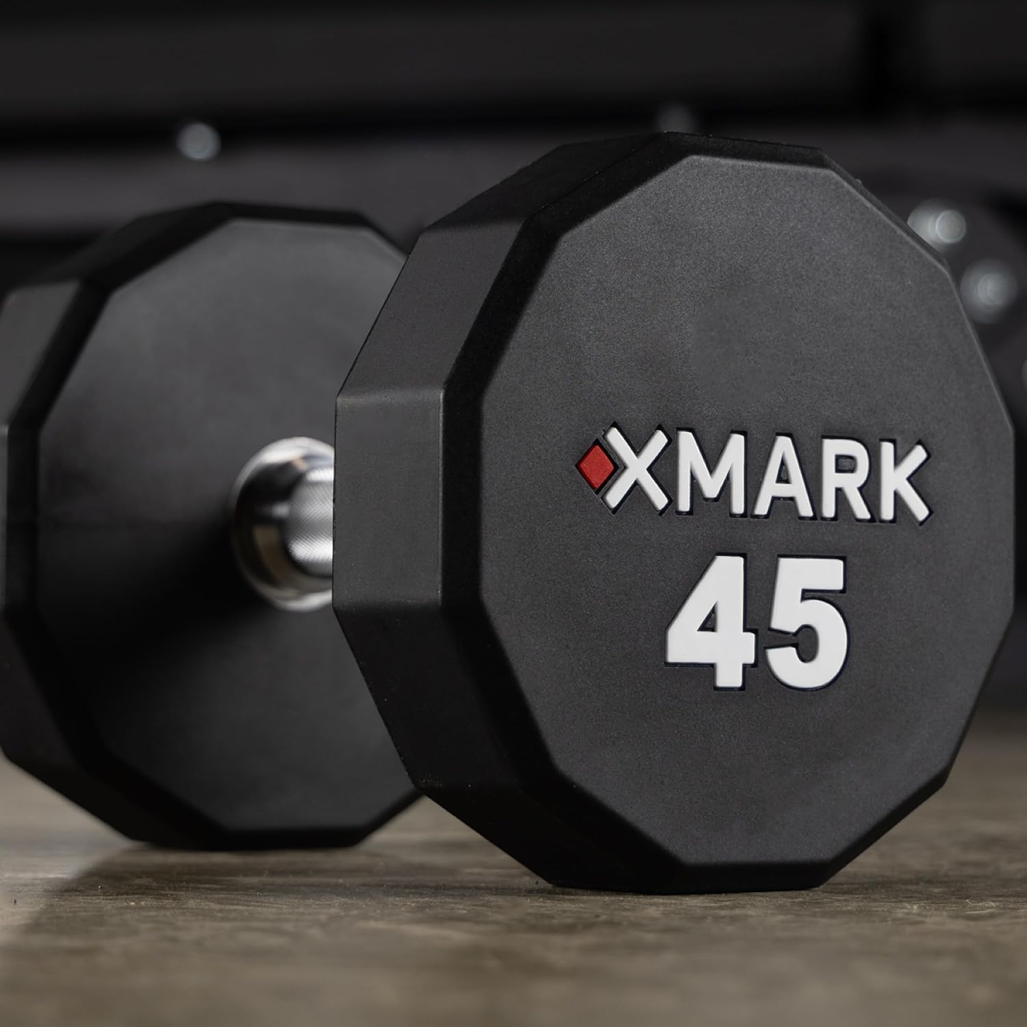 XMARK Dumbbell Weights Sets, 5-50lb and 5-75lb Dumbbell Sets, No Odor, Urethane Dumbbells, Commercial Gym and Home Gym Equipment
