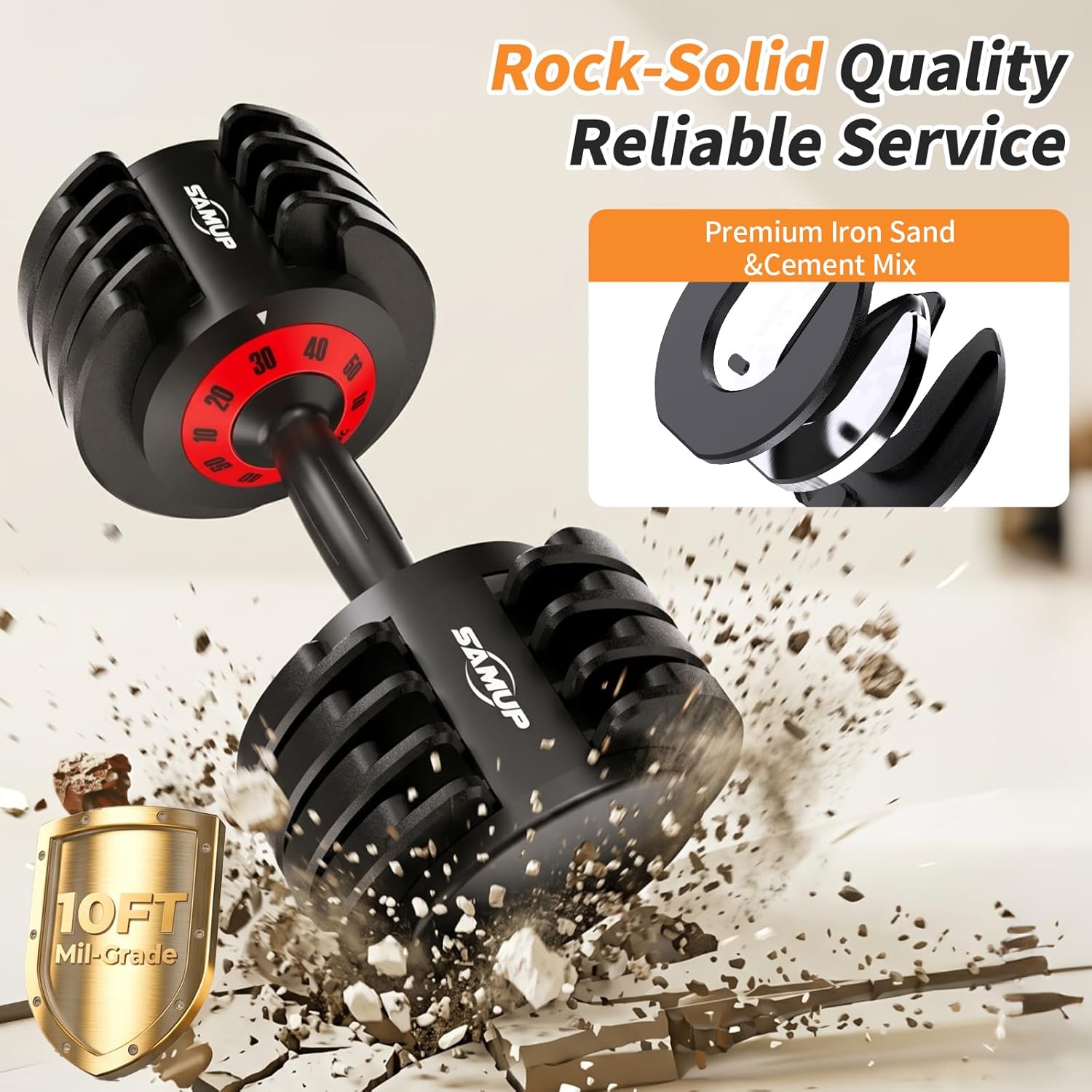 Adjustable Dumbbell Set of 2, 50LBS/100LBS Weights Dumbbell Set with Storage Box, 25lbs/50lbs Pair Adjustable Weights with Anti-slip Silicone Grip, 5-in-1/10-in-1 Quick-Lock Hand Weight Set For Home Gym Suit both Men and Women