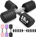 10LBS 20LBS 30LBS Dumbbell Set, Adjustable Dumbbells Set of 2 Hand Weights for Women Men Weight Sets for Home Gym Outdoor Exercise Workout Strength Training Equipments