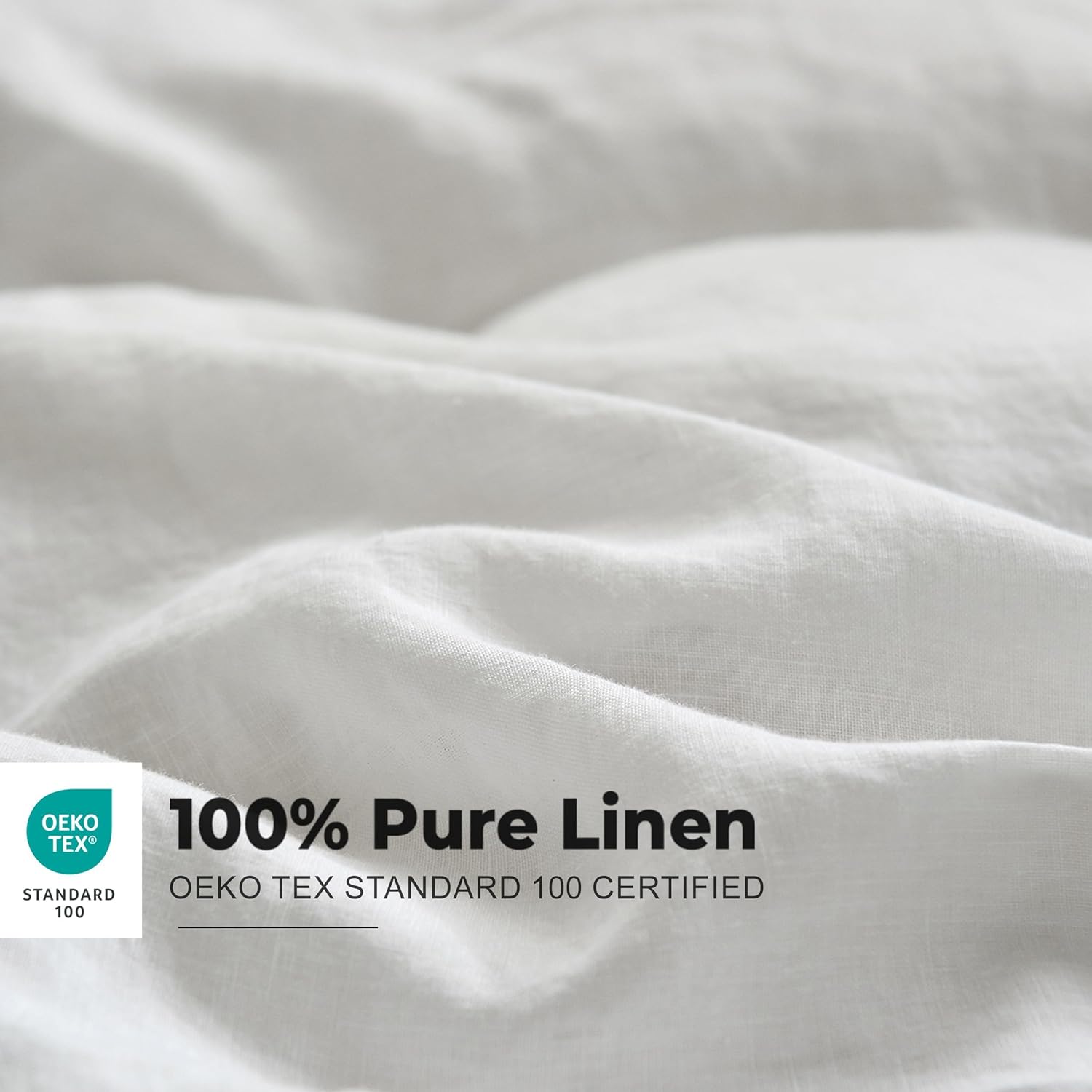 Simple&Opulence 100% Washed Linen Duvet Cover with Embroidered, 3 Pieces Soft Farmhouse Comforter Set with Button Closure,1 Duvet Cover and 2 Pillowshams(Full,White)
