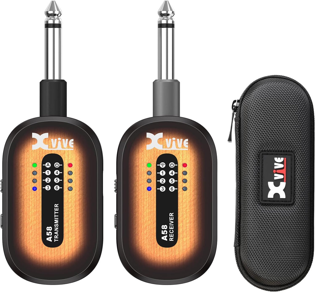 Xvive A58 Wireless Guitar System with 5.8GHz Transmitter and Receiver (Sunburst)