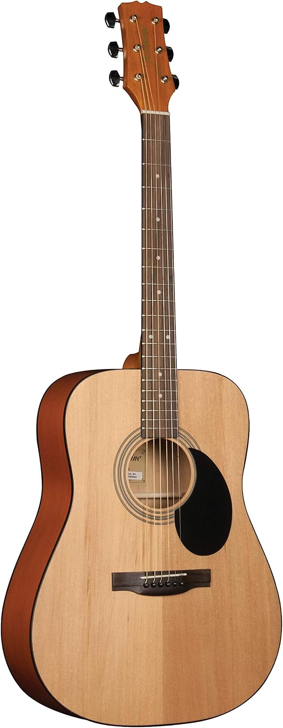 Jasmine S35 Dreadnought Acoustic Guitar Strings 6, Rosewood Fingerboard, Advanced X Bracing – Full-Size Guitar for Beginners & Others – Natural Finish, Right