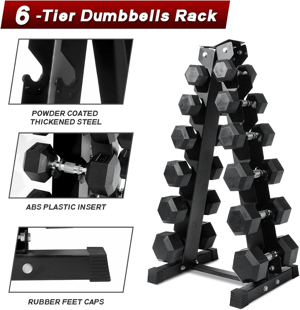 Ritfit 5-650 LBS PVC Encased Hex Dumbbell Sets with Optional Rack for Home Gym, Hand weight with Chrome Handle for Strength Training,Workouts
