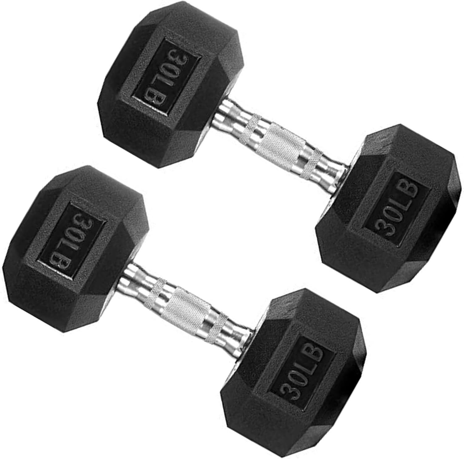 Hex Dumbbell Set, 10-80 lb Rubber Encased Hex Dumbbells, Home Gym Dumbbells for Women & Men, Muscle Toning, Strength Building and Full Body Workout(30 LB Pair)