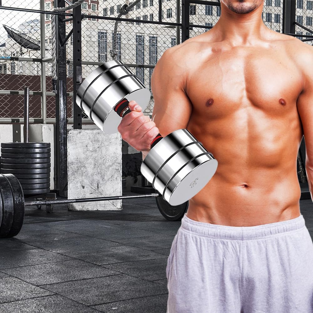 Steel Dumbbell Set Compact Portable Home Gym Fitness Hand Weights Men Women