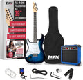 LyxPro Left Hand 39 Inch Electric Guitar and Starter Kit for Lefty Full Size Beginner's Guitar, Amp, Six Strings, Two Picks, Shoulder Strap, Digital Clip On Tuner, Cable and Soft Case - Blue