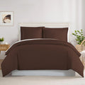 800TC 3 Sided Zipper Duvet Cover Set Soft Egyptian Cotton 3 Sided Zipper Closure, 3 PCS 1-Duvet Cover & 2- Pillow Shams - King-XL Size (98' x 116') Inches, (Chocolate Stripe)