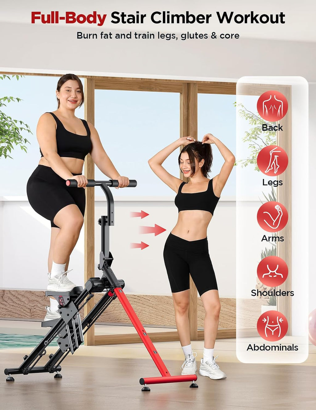 YOLEO Adjustable Resistance Stair Steppers for Exercise at Home, Folding Cardio Stairmaster with 3 Workout Modes & Oversized Pedal,90% Pre-Assembled Stair Climber with Handlebar for Full Body Workout