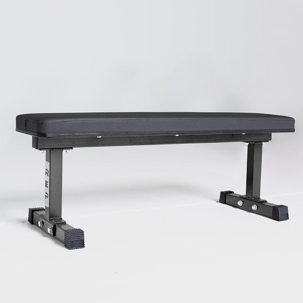 REP Fitness Flat Weight Bench, Heavy Duty Workout Bench For Home Gym, Folding Fitness Equipment For Strength Training, Adjustable Utility Platform For Dumbbells, Barbell, Lifting And Core Exercises