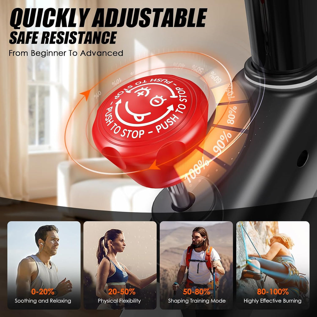 pooboo Exercise Bike,Stationary Bike with Exclusive App for Home,Magnetic Low Noise Indoor Cycling Bike with 350lbs Weight Capacity,Adjustable Seat,Tablet Mount and LCD Display for Weight Loss