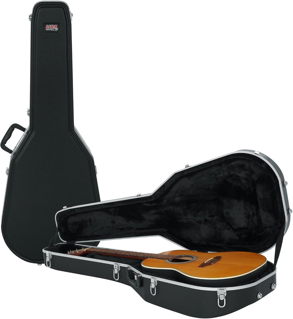 Gator Cases Deluxe ABS Molded Case for Acoustic Guitars; Fits Ovation Style Deep Contour Acoustic Guitars (GC-DEEP BOWL)