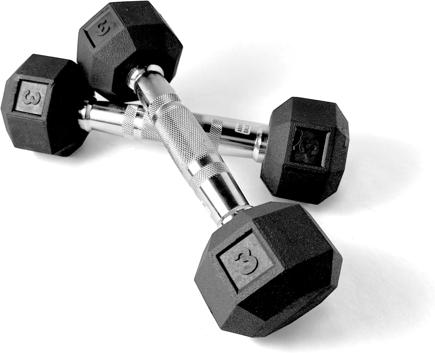 Ader 2lb-120lb Black Octagon Rubber Dumbbells Pair