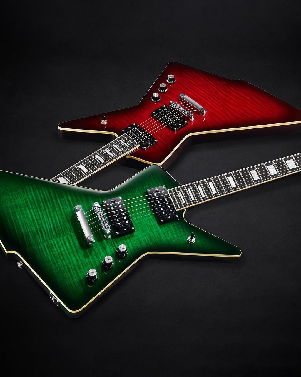WestCreek Revenge Right Handed Electric Guitar, Heavy Metal Humbucker Pickups, Mahogany Body, Rosewood Fretboard (Green Lizard)