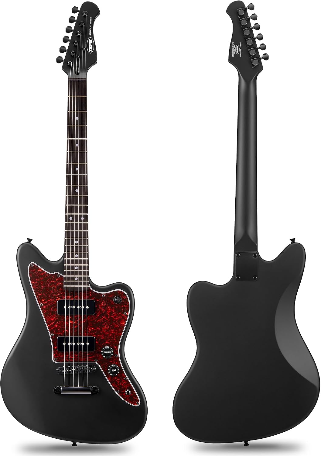 Tostar Electric Guitar: P90 Pickups, TOM Bridge & Smoked Matte Finish, 3-Way Switch, 39' Solid Body Electric Guitar for Intermediate Players, Guitarra Eléctrica Kit, Musical Birthday Gifts, Black