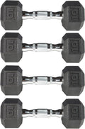PVC Hex Dumbbell with Chrome Ergonomic Handle – Durable Noise-Reducing PVC Coated Dumbbells Weights for Strength Training, Bodybuilding, Lifting Home Gym – 5 lbs to 50 lbs Pack 1, 2 & 4
