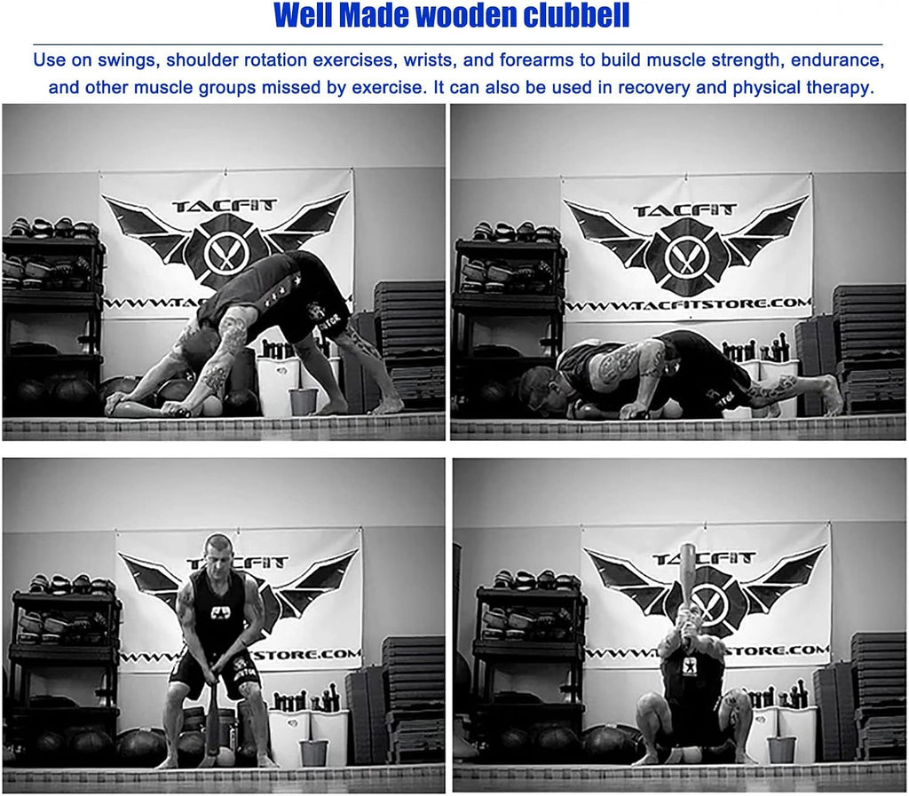 Wooden Indian Clubs 2lb/3lb/4lb Pair, All Body Workout/Strength Training Clubbell, Home Gym Equipment, Fitness Women & Men Exercise Clubs