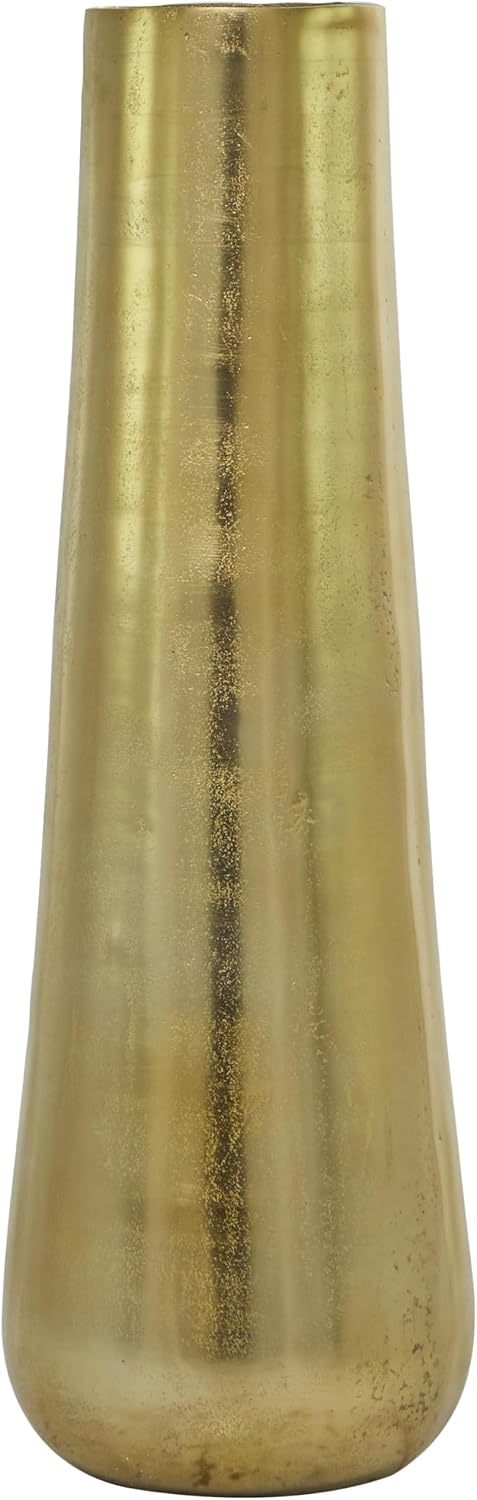 Deco 79 Aluminum Metal Decorative Vase Centerpiece Vase, Flower Vase for Home Decoration 9' x 9' x 31', Gold