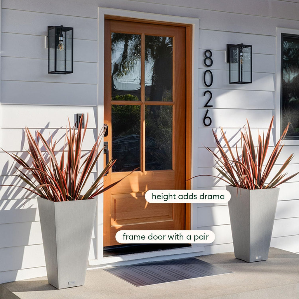 Veradek V-Resin Indoor/Outdoor Taper Planter, 2-Pack (26 inch, Grey)