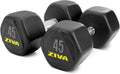 ZIVA Premium Hex Dumbbells – Commercial Grade Rubber Urethane Coated Free Weights for Strength Training, Weightlifting, Home Gym – Durable Steel Core – Sold in Pairs and Sets