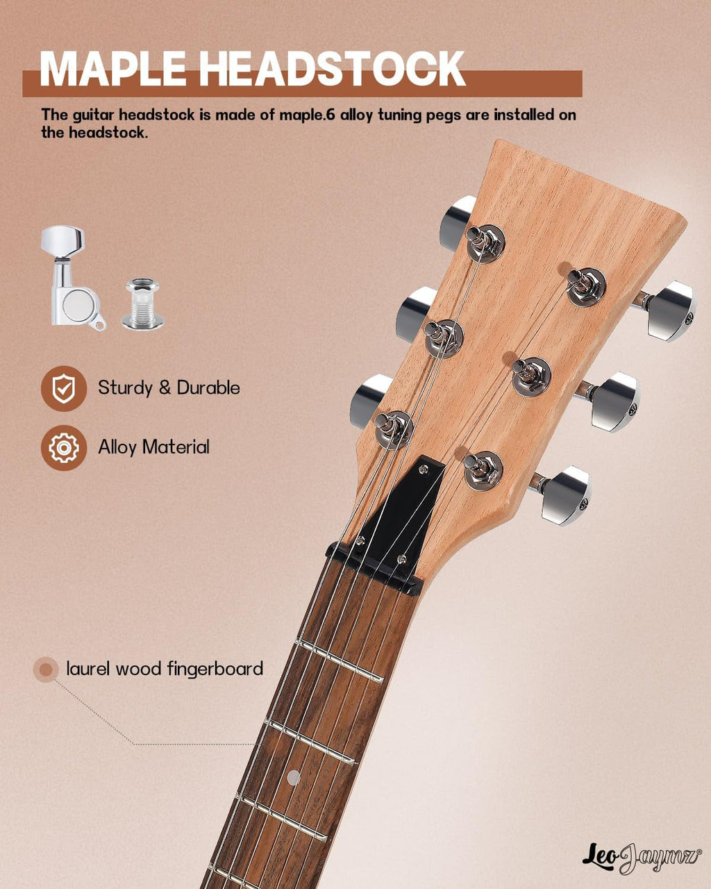 Leo Jaymz DIY Double Cut Electric Guitar Kits with Mahogany Body and Neck - Laurel Wood Fingerboard and All Components Included (DC)