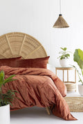 The Harry Creations 3 Pcs Set Solid Pattern Velvet Bedding Ultra Crushed Luxury Boho Donna Duvet Cover (Brunt Orange, Super King Plus 114 inches x 118 inches)