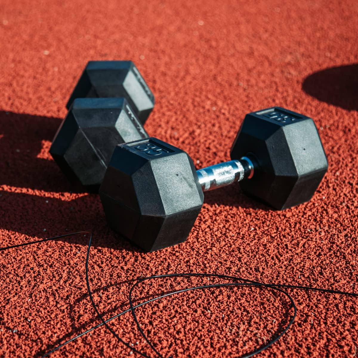 Gronk Fitness Rubber Hex Dumbbell Pairs | 5lbs - 70lbs | Workout Equipment for Men and Women | Rubber Coated Cast Iron with Ergonomic Chrome Plated Handles