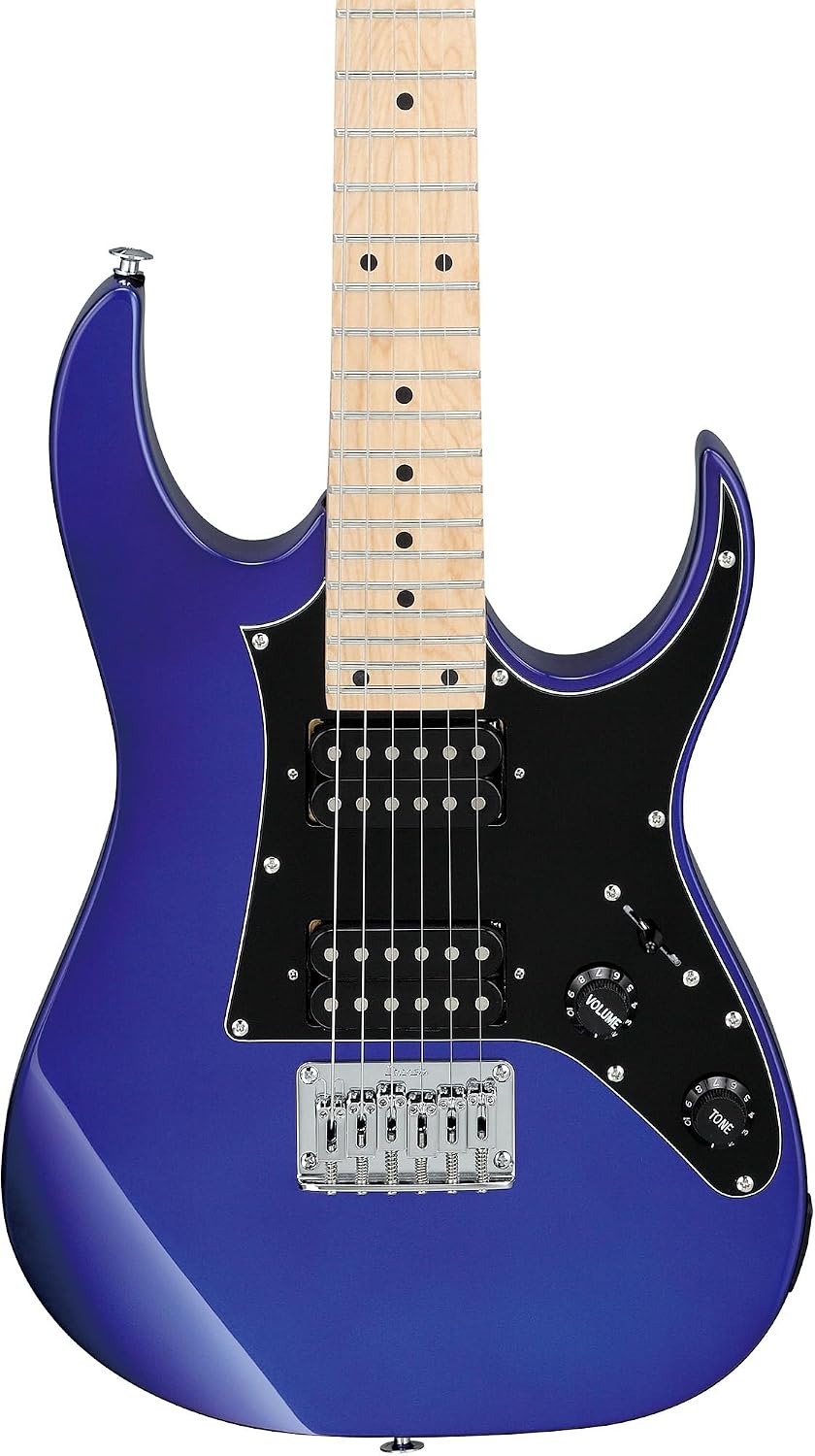 Ibanez GRGM21M RG Gio miKro Short-Scale Electric Guitar - Jewel Blue Bundle with Gig Bag, Tuner, Strap, Instrument Cable, Austin Bazaar Instructional DVD, and Polishing Cloth