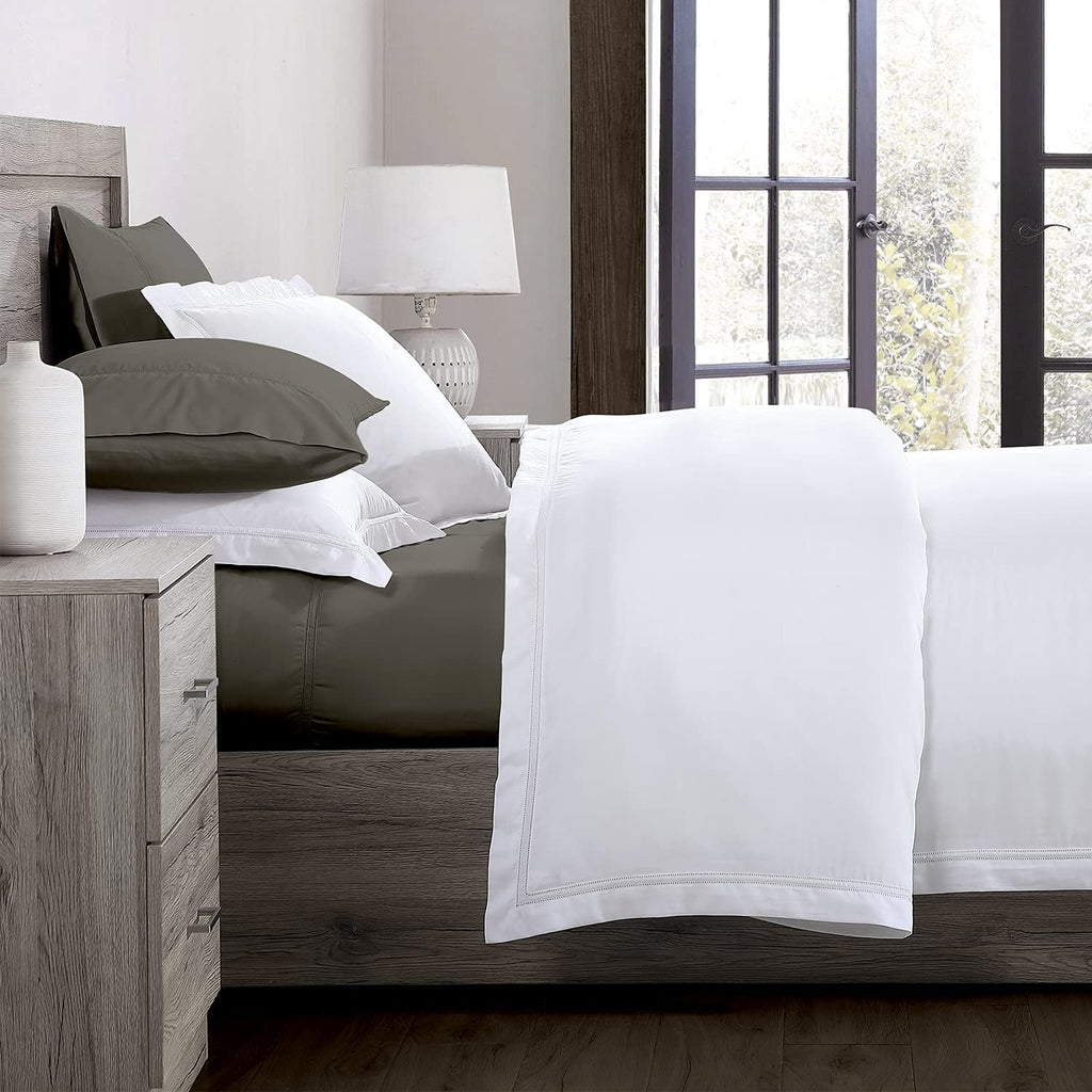 Pure Parima Yalda Sheet Set – 100% Certified Egyptian Cotton, Double-Hem Stitch, King, Charcoal