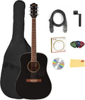Gretsch Prelude D100 Dreadnought Acoustic Guitar - Black Bundle with Gig Bag, Strap, Strings, String Winder, Picks, Austin Bazaar Instructional DVD, and Polishing Cloth