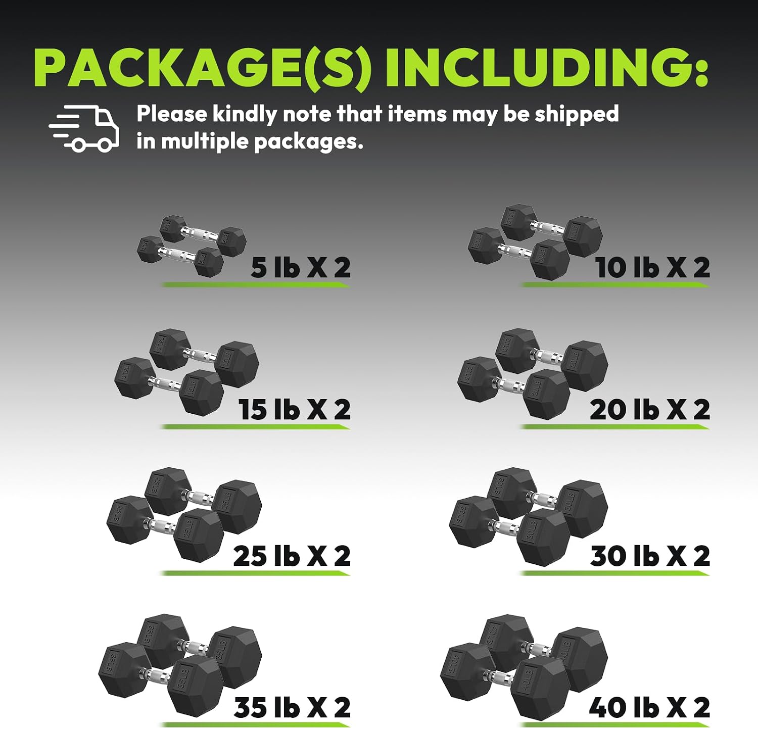 Hex Dumbbell Sets with Rack, 90-640 lb Rubber Encased Exercise & Fitness Dumbbells Set, Hand Weight for Strength Training, Weight Dumbbells
